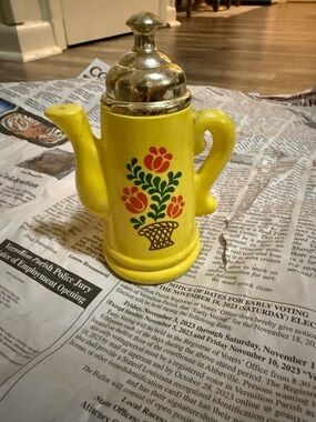 Yellow Floral Vintage Avon bottle